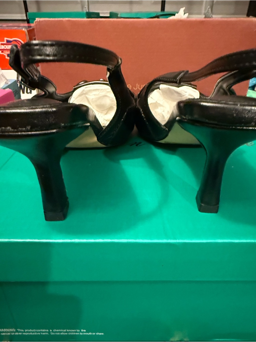 Torgeis NIB Women’s Size 7 Black Leather Slingback Mules with Bit Detail - Picture 8 of 10
